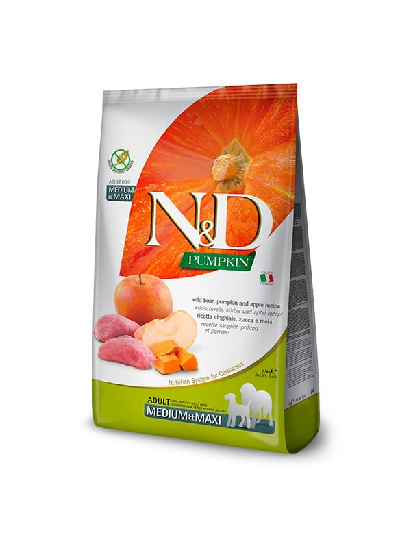 n&d hrana za pse svinjina in buča medium maxi