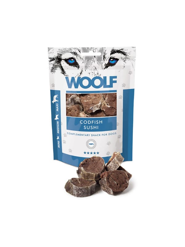 suši polenovke priboljški za pse woolf