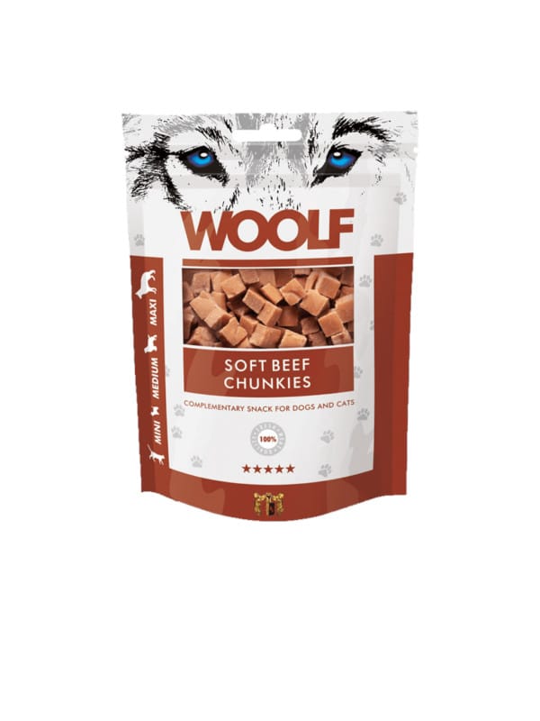 koščki govedina woolf priboljški za psa