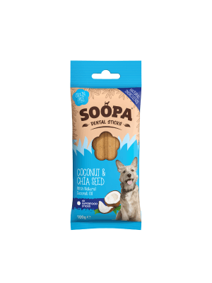 Soopa Dental Sticks Kokos in Chia za pse 100 g
