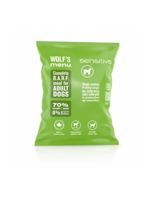 Wolf's Menu Sensitive BARF jagnjetina za pse Monoproteinska surova hrana z jagnjetino