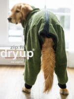 Action factory dryup zip-fit plašč na štiri noge - zelen - slika 3