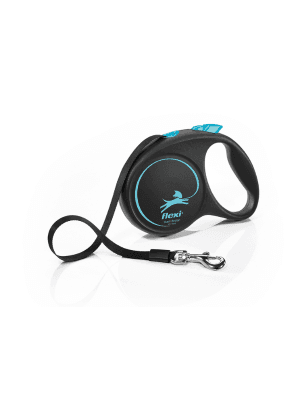 flexi black design avtomatski povodec za psa moder M 5m