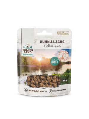Wildes Land Softsnack Piščanec in losos Mehki priboljški za mačke Wildes Land
